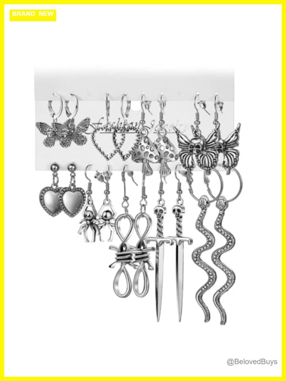 Gothic Drop Dangle Earrings Set for Women Vintage Punk Style